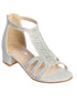 Tip Top Kids Girls Silver Rhinestone Closed Heel T Strap Sandals 9 Toddler-5 Kids - SophiasStyle.com